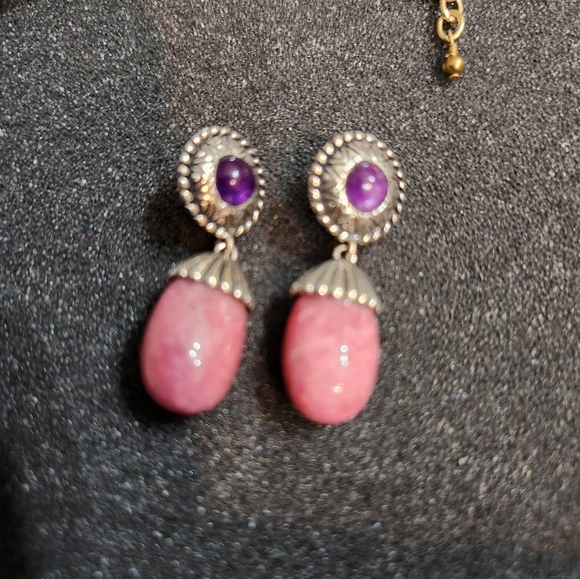 Carolyn Pollack Rhodilite Enhancer and Matching Earrings - Picture 3 of 4